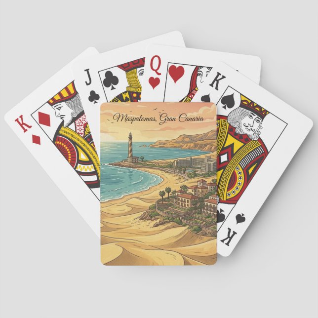 Vacker Maspalomas Gran Canaria Dynlandskap Casinokort (Baksidan)