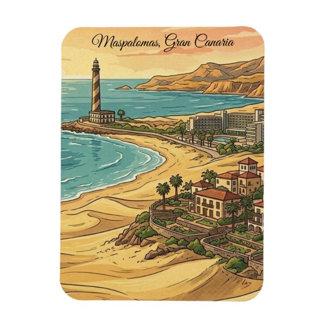 Vacker Maspalomas Gran Canaria Dynlandskap Magnet (Vertikal)