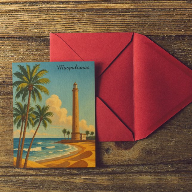 Vacker Maspalomas Meloneras strand Gran Canaria Vykort (Beautiful Maspalomas Meloneras Beach Gran Canaria Postcard)