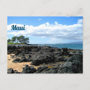 Vacker Maui Beach med Black Sten Vykort