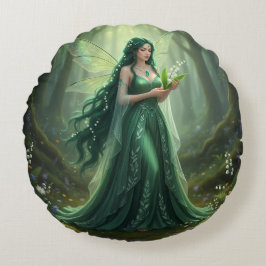 Vacker May Emerald Fairy Rund Kudde