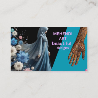 Vacker Mehendi-konst Design Visitkort