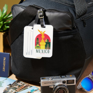Vacker Mexico City Retro Travel Bagagebricka
