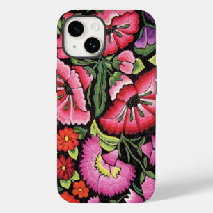 Vacker mexikansk broderi färgglada blommor