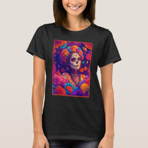 Vacker mexikansk Catrina spansk Catrina Mexicana T Shirt