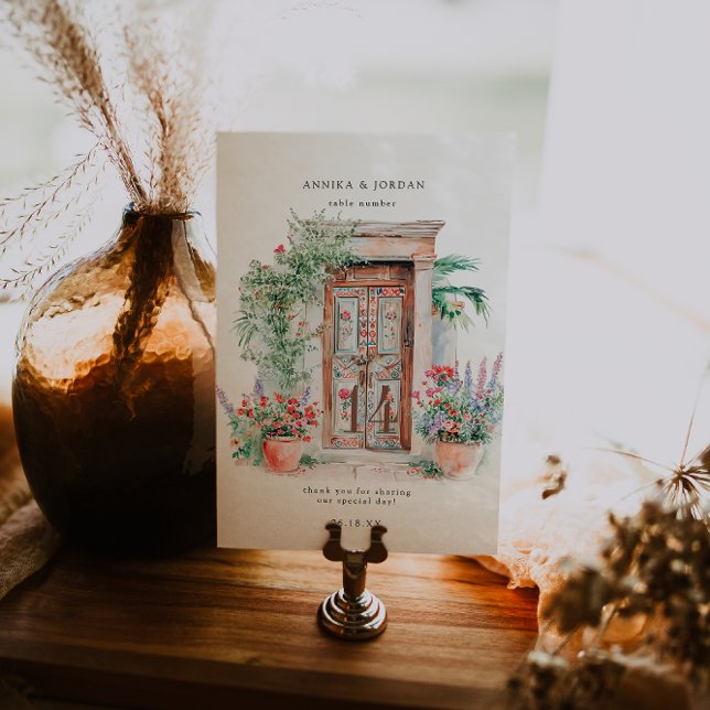 Vacker Mexikansk Framdörr | Bordnummerkort Bordsnummer (Skapare uppladdad)