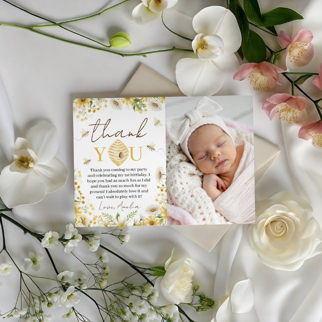 Vacker milstolpe foto tackkort inbjudningar (Skapare uppladdad)