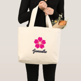 Vacker minimalistisk blomma personlig jumbo tygkasse