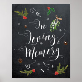 Vacker minnestavla för vinterlovbröllop poster