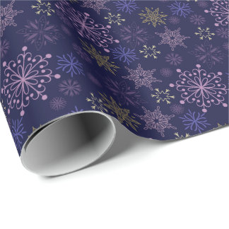 Vacker mix snöflingormönster presentpapper