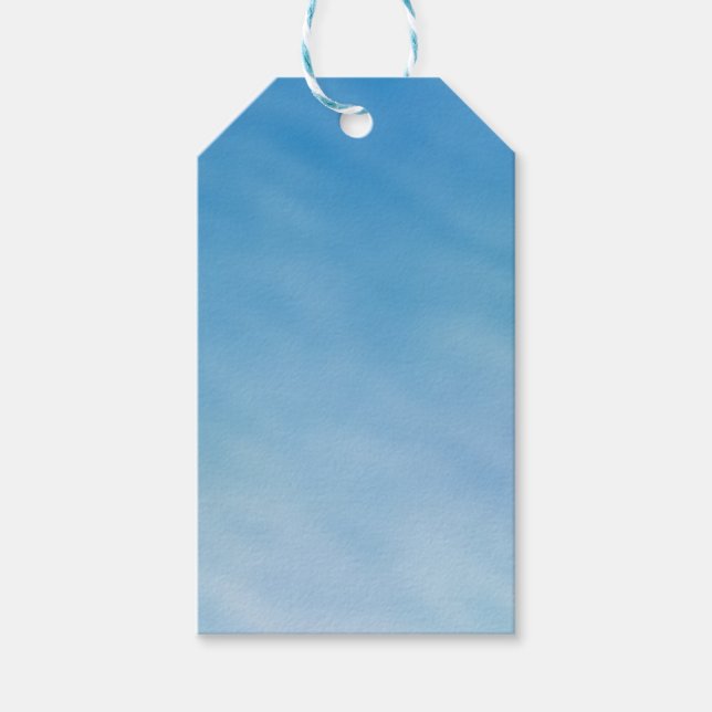 Vacker mjuk blå himmel med drömlika moln presentetikett (Framsidan)