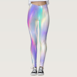 Vacker mjuk holografisk regnbåge leggings