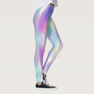 Vacker mjuk holografisk regnbåge leggings