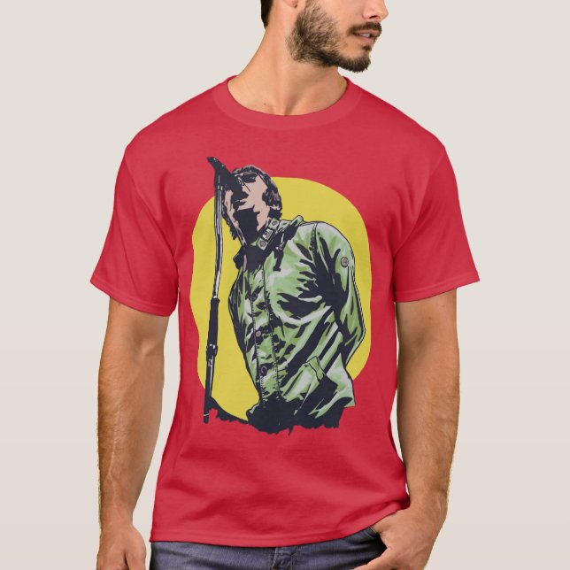 Vacker modell Liam Rock Gallagher Sångare presente T Shirt (Framsida)