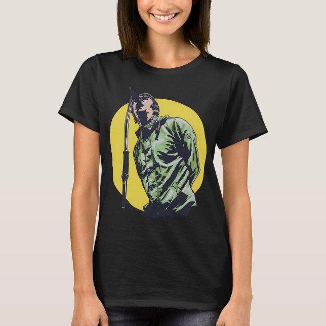 Vacker modell Liam Rock Gallagher sångare presente T Shirt (Framsida)