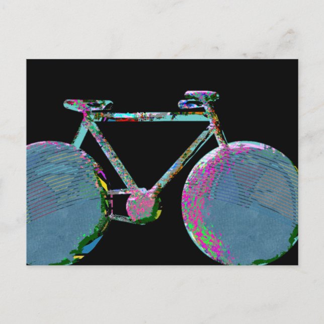vacker modern konstcykelgrafik vykort (Framsida)