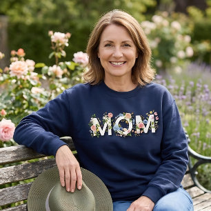 Vacker modern typografi med blommor mors dag t shirt