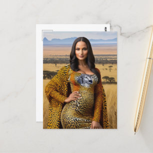 Vacker Mona Lisa på Safari Vykort