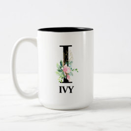 Vacker monogram initial I Två-Tonad Mugg