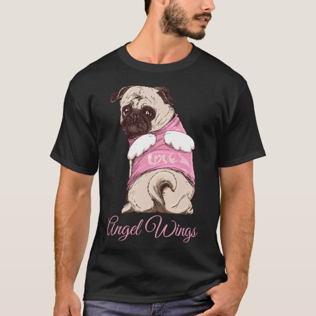 Vacker Mops. Ängla Vingar. Klassisk 896 T Shirt (Framsida)