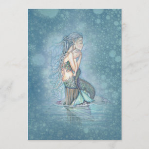 Vacker mor och baby sjöjungfru baby shower inbjudningar