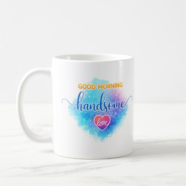 Vacker morgonmugg årsdagspresent till honom kaffemugg (Vänster)