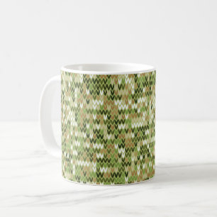 Vacker mormorstickad mönster i grön olivfärg kaffemugg