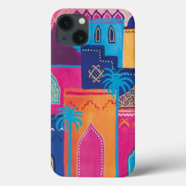 vacker morokisk stadsfärg iphone case