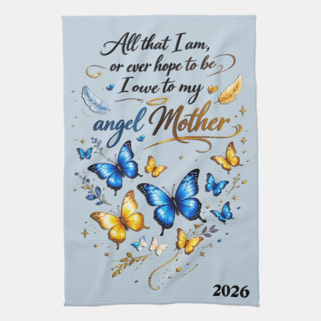 Vacker mors dag Ängel Mamma Kökshandduk (Vertikal)