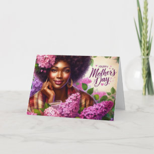 Vacker mors dag lila syren blomster kort