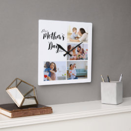 Vacker Mor's Day Gift Wall Clock Fyrkantig Klocka