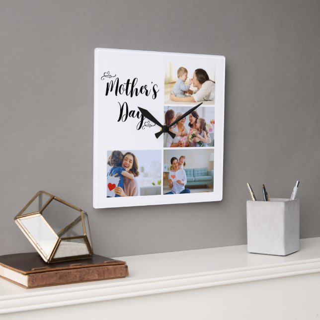 Vacker Mor's Day Gift Wall Clock Fyrkantig Klocka (Kontor)