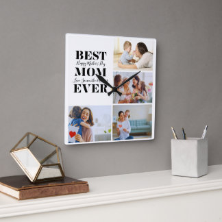 Vacker Mor's Day Gift Wall Clock Fyrkantig Klocka