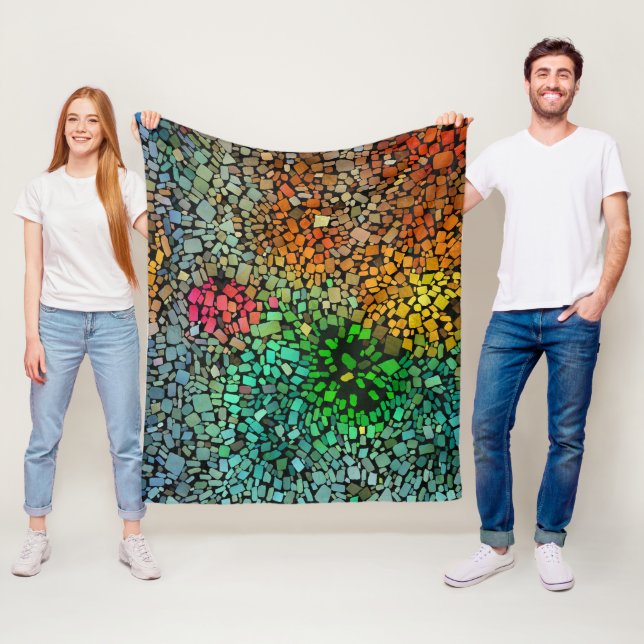 Vacker mosaik fleecefilt (På plats)