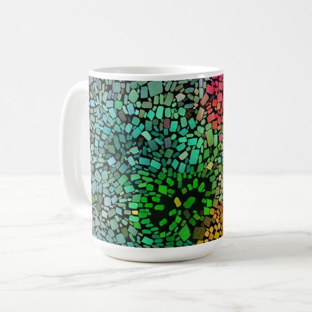 Vacker mosaik kaffemugg (Framsida vänster)