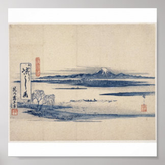 Vacker Mt. Fuji i Japan, cirka 1800-talet Poster