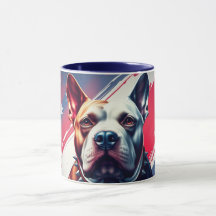 Vacker Mugg, Hund och USA flagga - DogA50