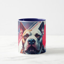 Vacker Mugg, Hund och USA flagga - DogA50 Mugg