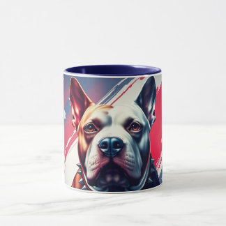 Vacker Mugg, Hund och USA flagga - DogA50 Mugg