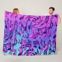Vacker musik Aqua Blå Rosa Uppåt Artsy Fleece