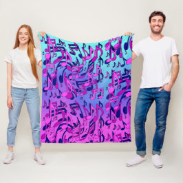 Vacker musik Aqua Blå Rosa Uppåt Varm Flis Fleecefilt