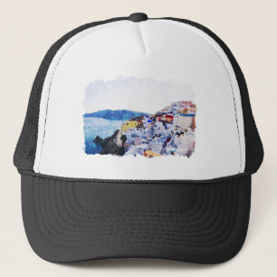 Vacker Mykonos Grekland Panorama Utsikt Vintage Keps