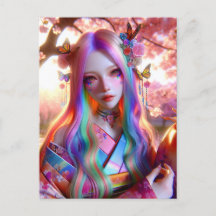 Vacker mystisk eterisk kvinna med fjärilar