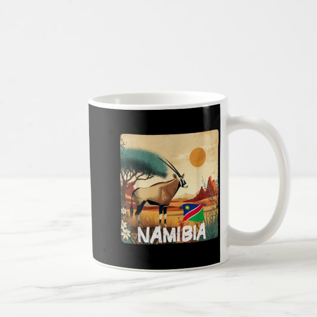 Vacker Namibias flagga med Gemsbok för Oryx-älskar Kaffemugg (Höger)
