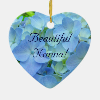 Vacker Nanna! prydnadsföremål gåvor Blå Hortensia Julgransprydnad Keramik