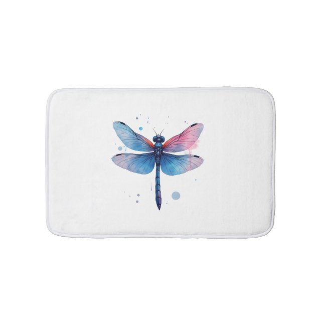 Vacker natur Färggrafik Mönster Dragonfl Badrumsmatta (Framsidan)