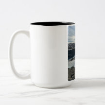 Vacker natur landskaps tvåtons kaffemugg