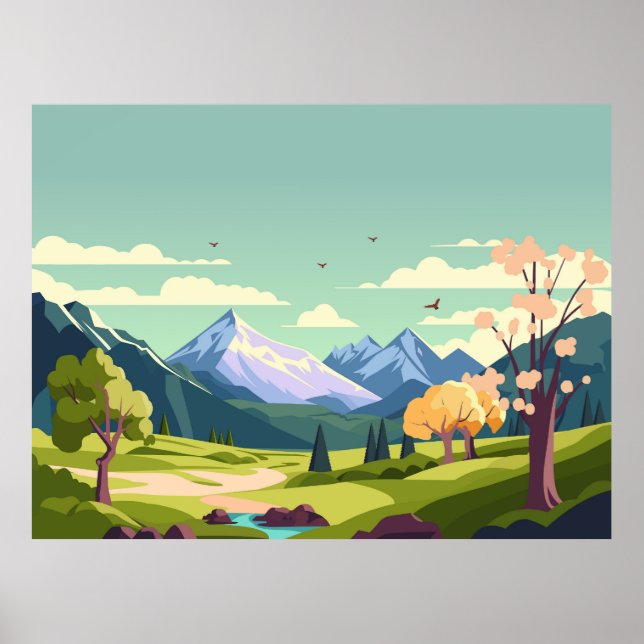 Vacker naturlandskap poster (Framsidan)