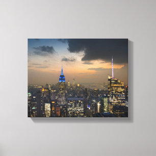 Vacker New York Evening Skyline Canvastryck