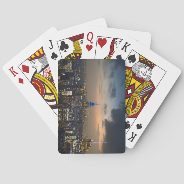 Vacker New York Evening Skyline Casinokort (Baksidan)